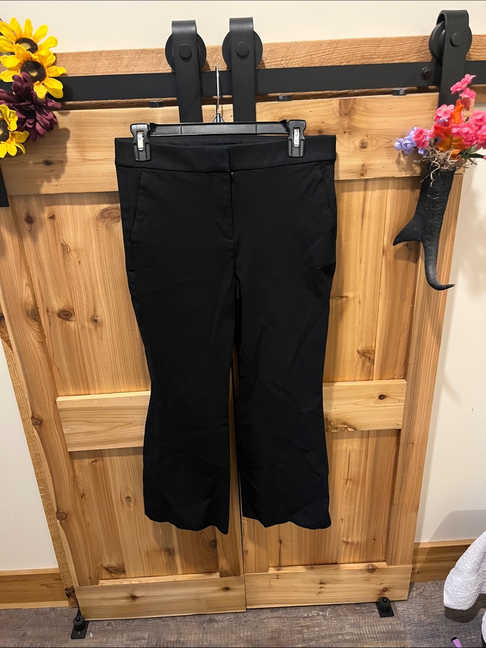 J. Crew Black Boot-Cut Cropped Pants